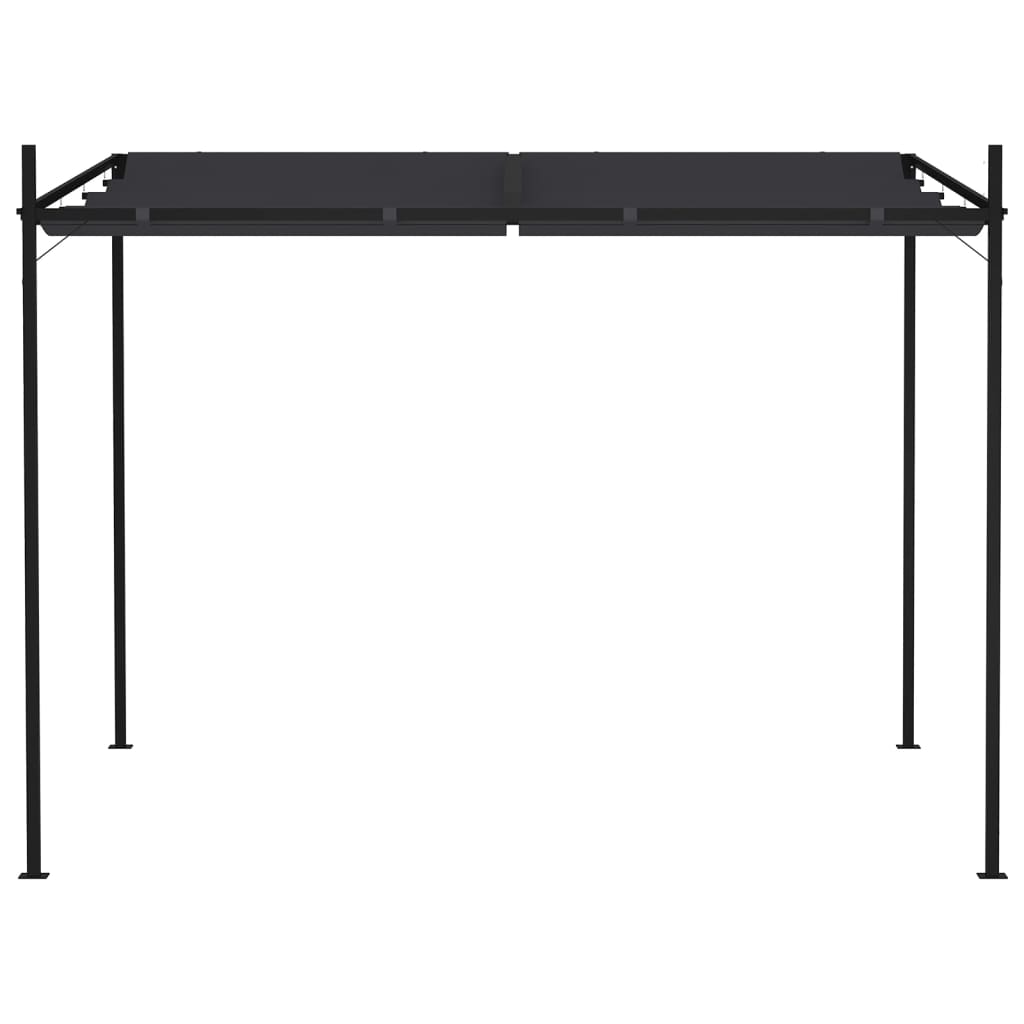 Gazebo con Tetto Retrattile 300x300x233 cm Antracite