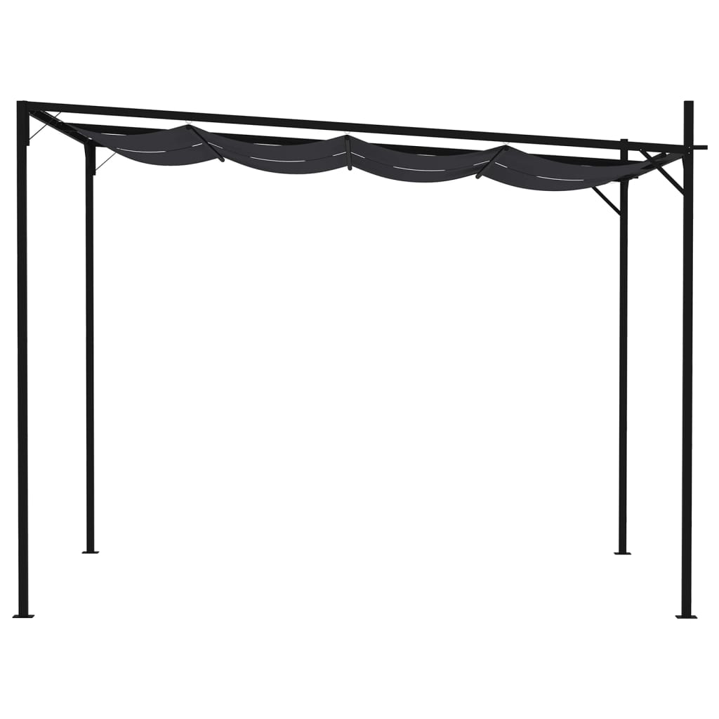 Gazebo con Tetto Retrattile 300x300x233 cm Antracite