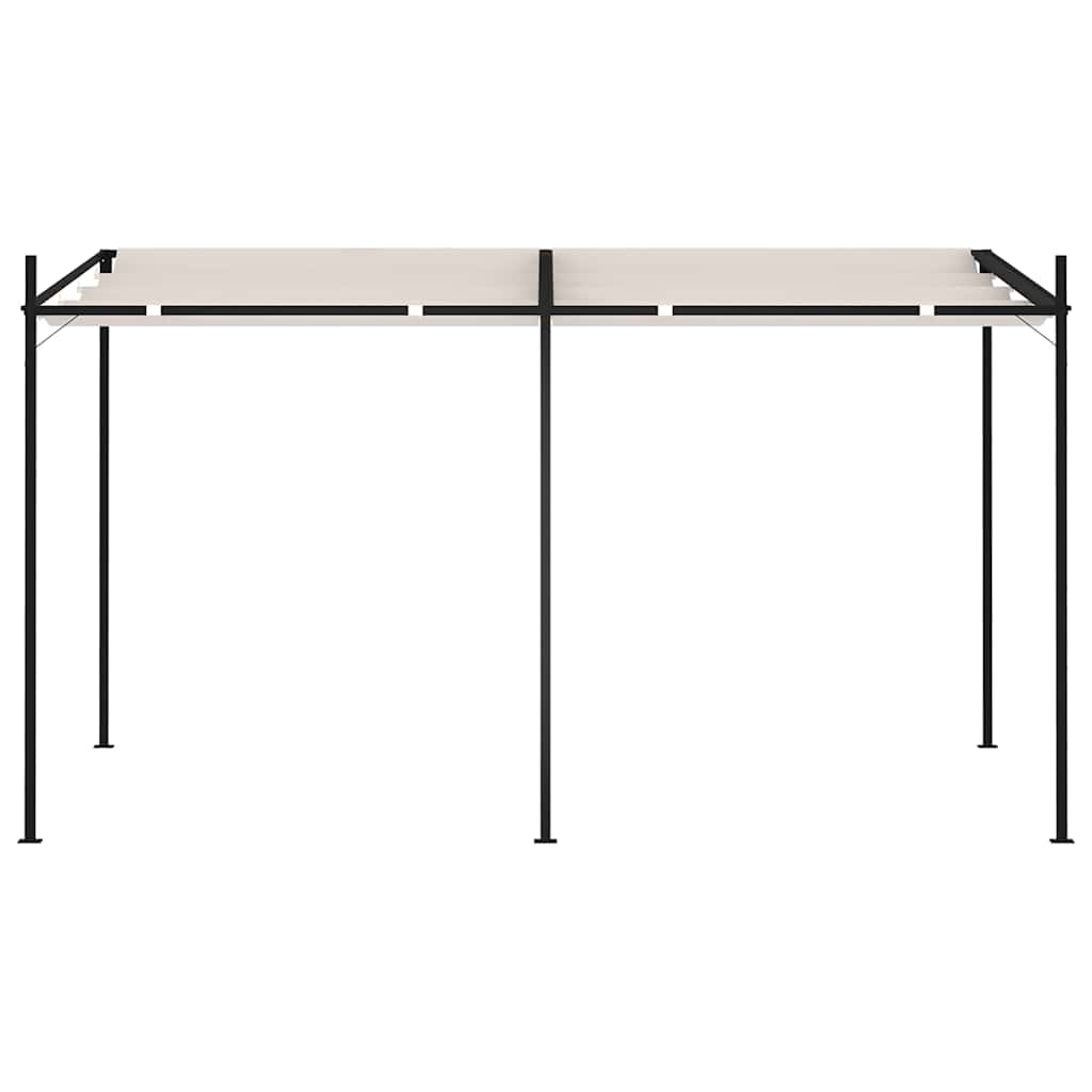 Gazebo con Tetto Retrattile 400x300x233 cm Crema
