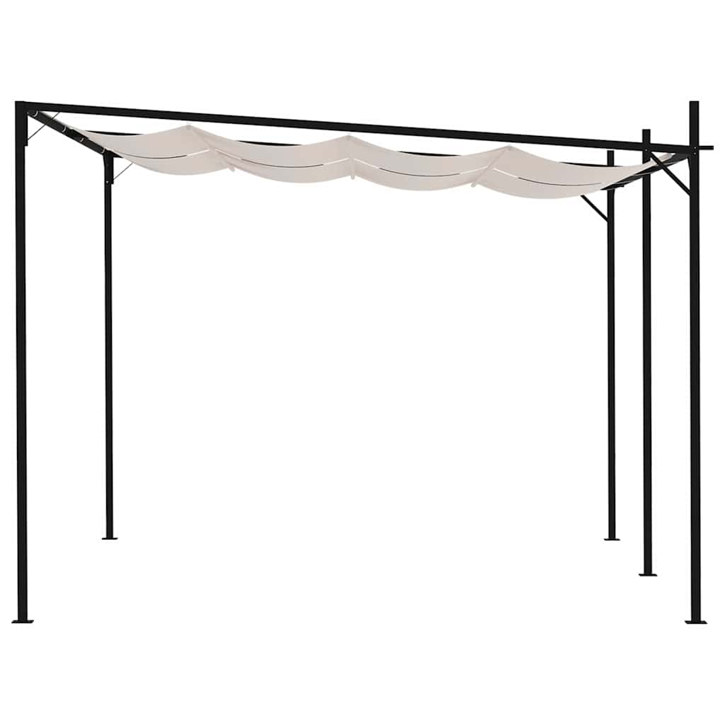Gazebo con Tetto Retrattile 400x300x233 cm Crema