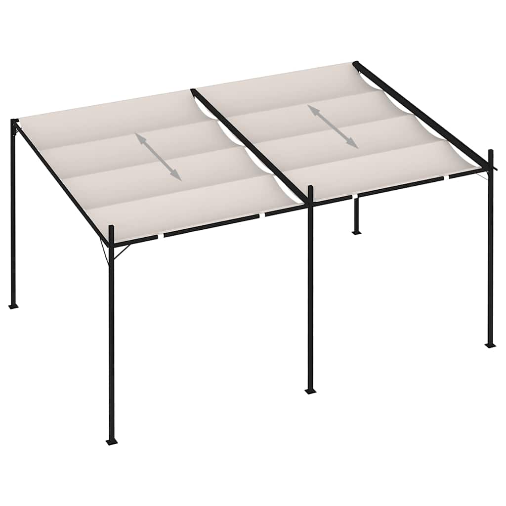 Gazebo con Tetto Retrattile 400x300x233 cm Crema