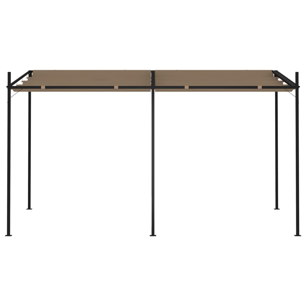 Gazebo con Tetto Retrattile 400x300x233 cm Grigio Talpa
