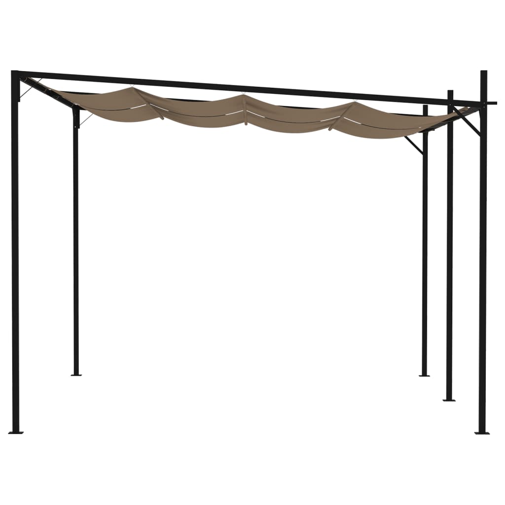 Gazebo con Tetto Retrattile 400x300x233 cm Grigio Talpa