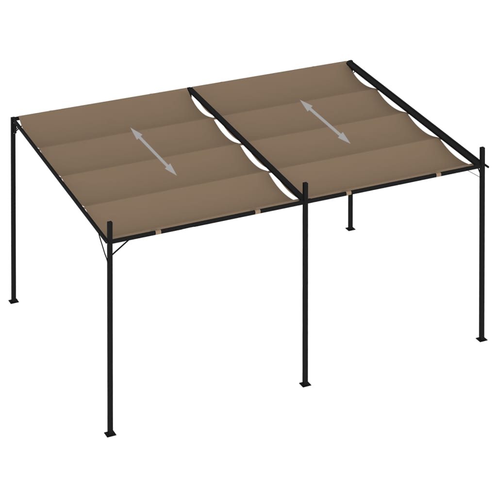 Gazebo con Tetto Retrattile 400x300x233 cm Grigio Talpa