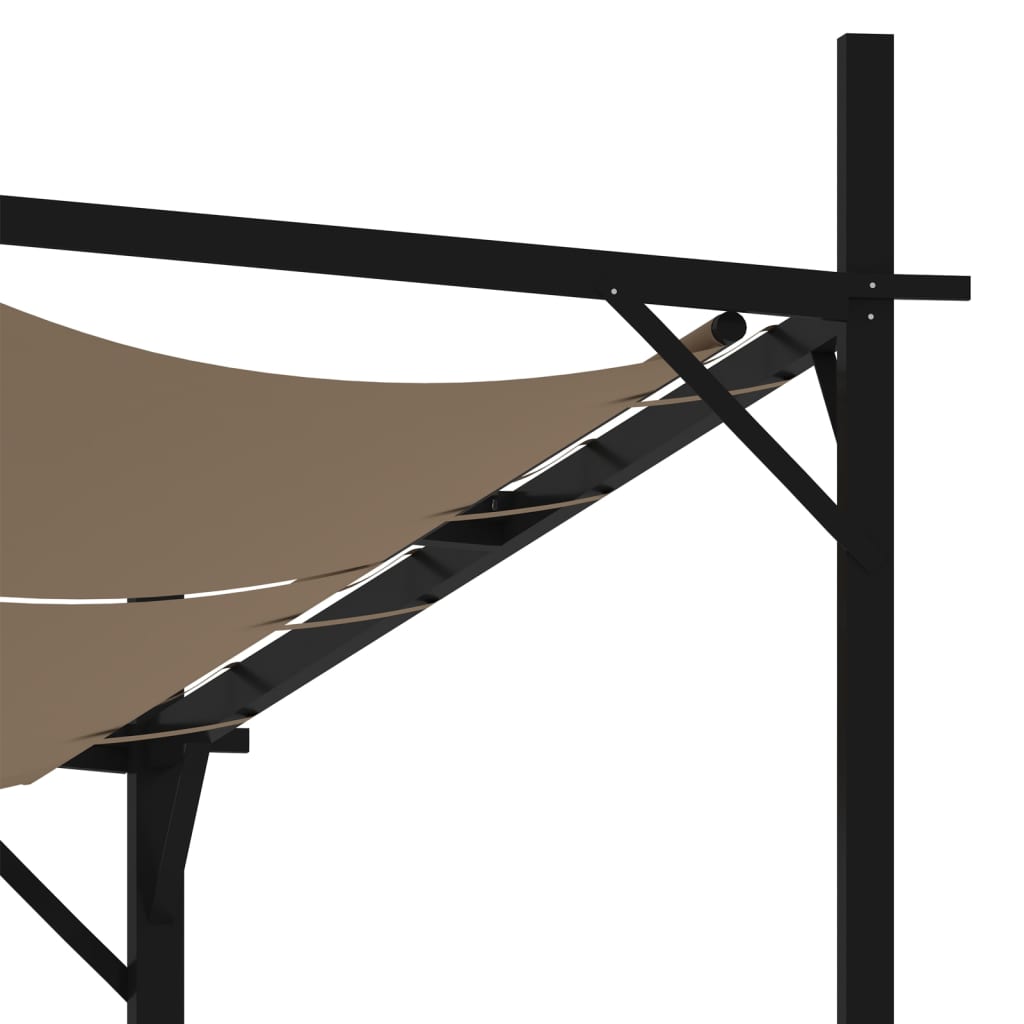 Gazebo con Tetto Retrattile 400x300x233 cm Grigio Talpa