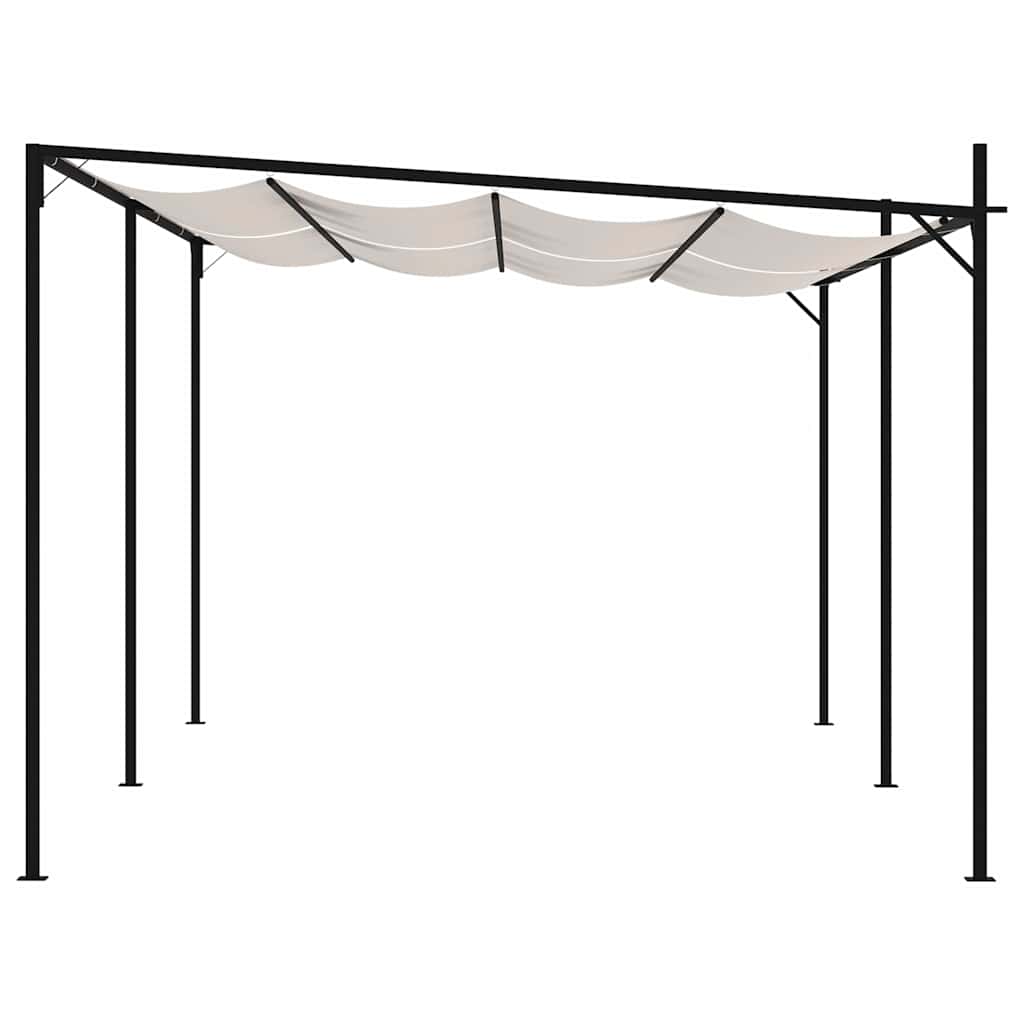 Gazebo con Tetto Retrattile 600x300x233 cm Crema