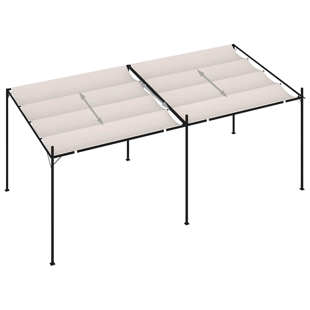 Gazebo con Tetto Retrattile 600x300x233 cm Crema