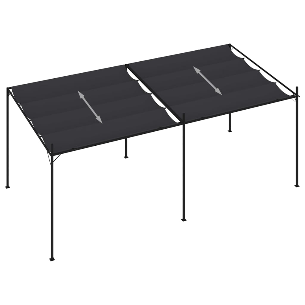 Gazebo con Tetto Retrattile 600x300x233 cm Antracite