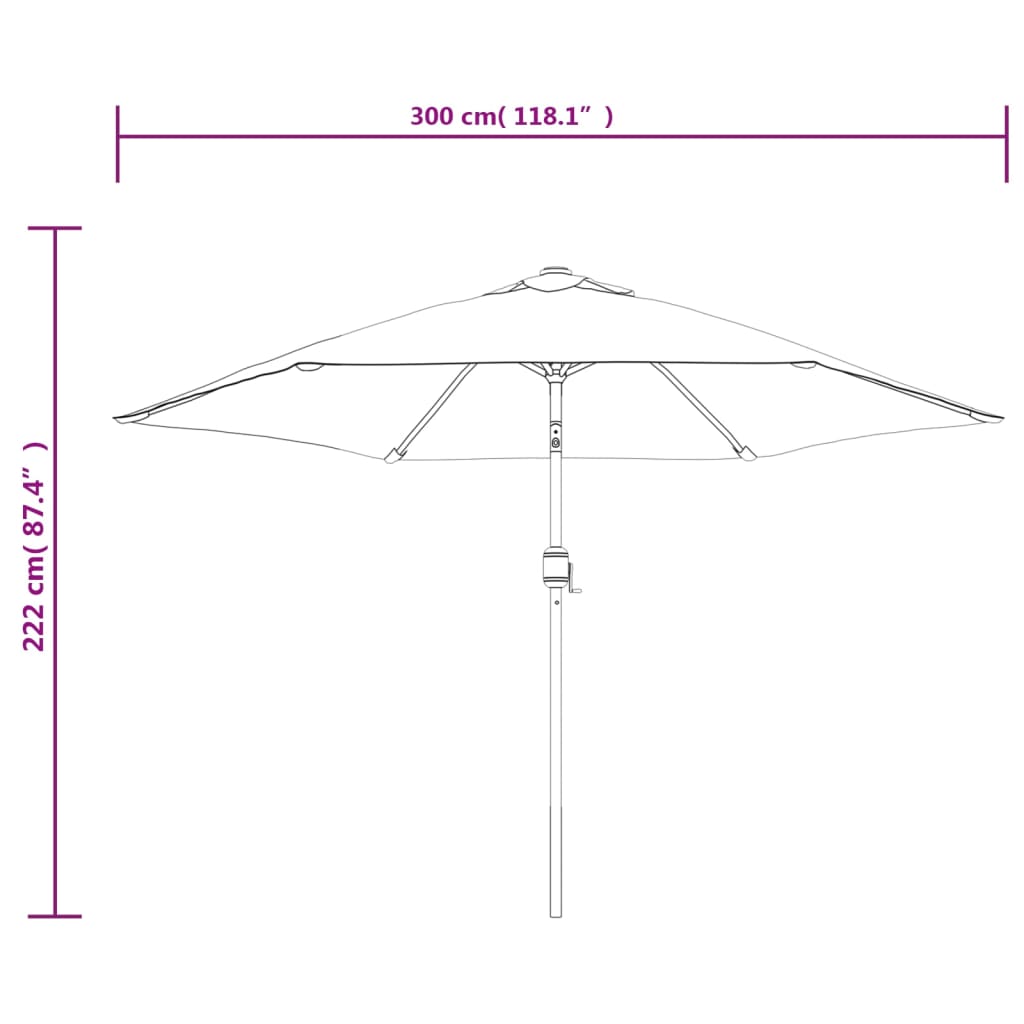 Ombrellone da Giardino con Palo in Metallo 300 cm Terracotta