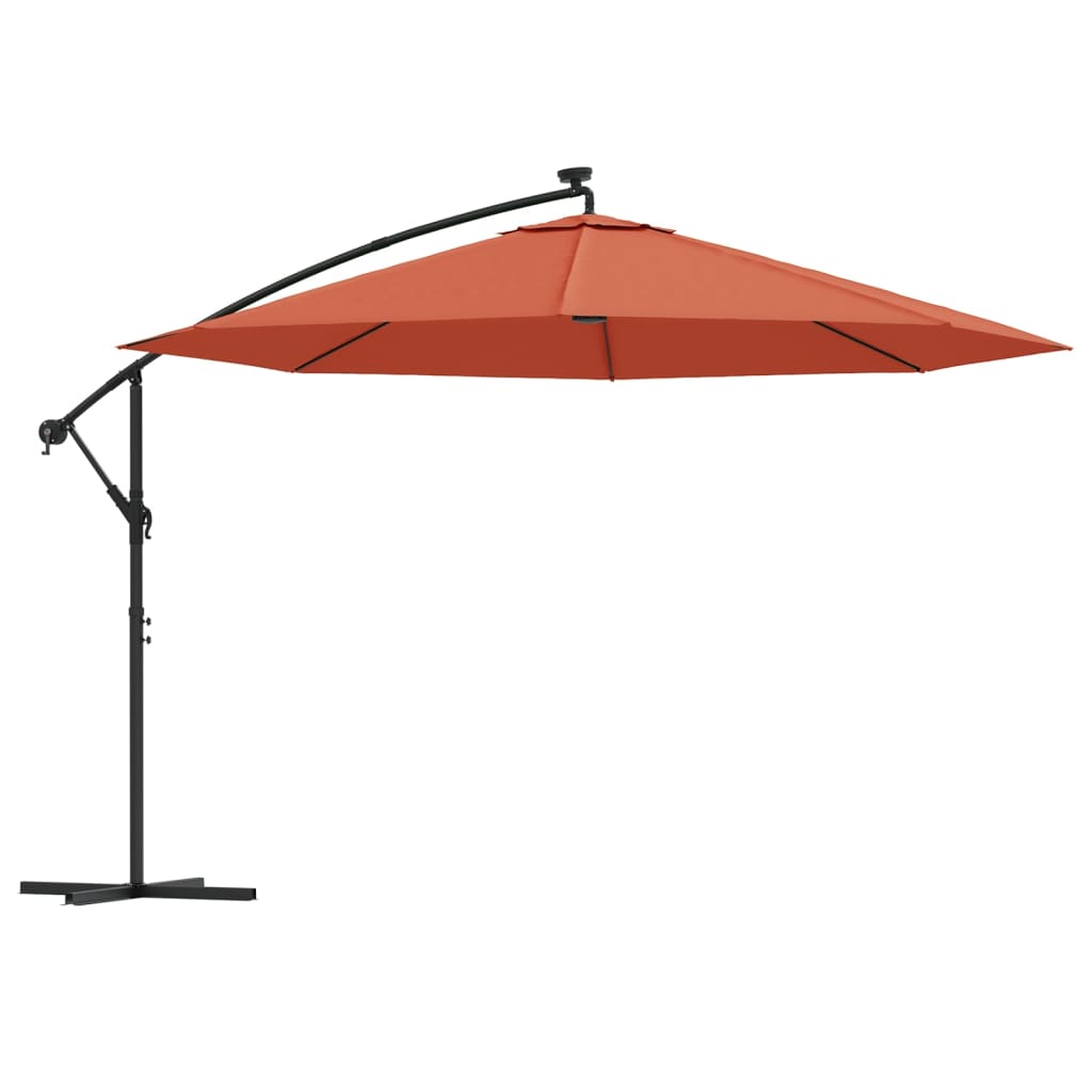 Ombrellone a Sbalzo con LED Terracotta 350 cm