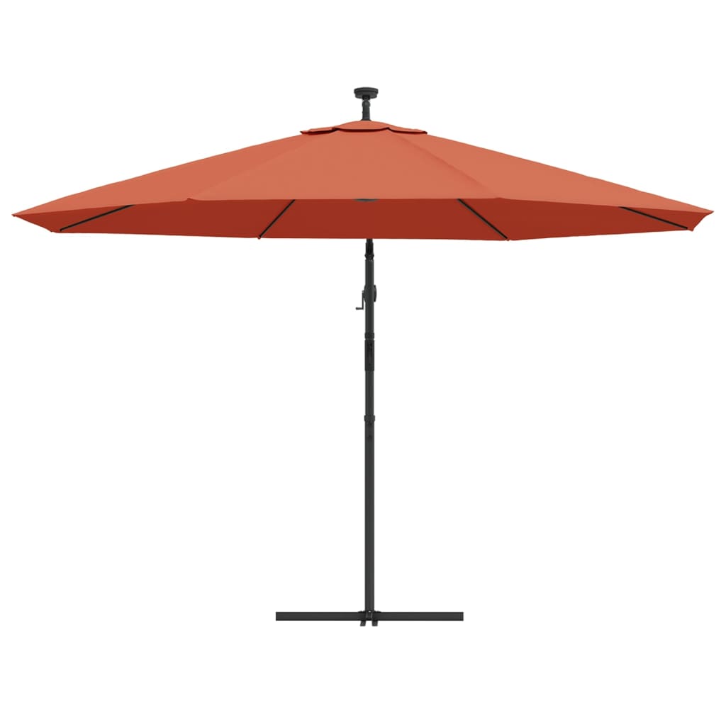 Ombrellone a Sbalzo con LED Terracotta 350 cm