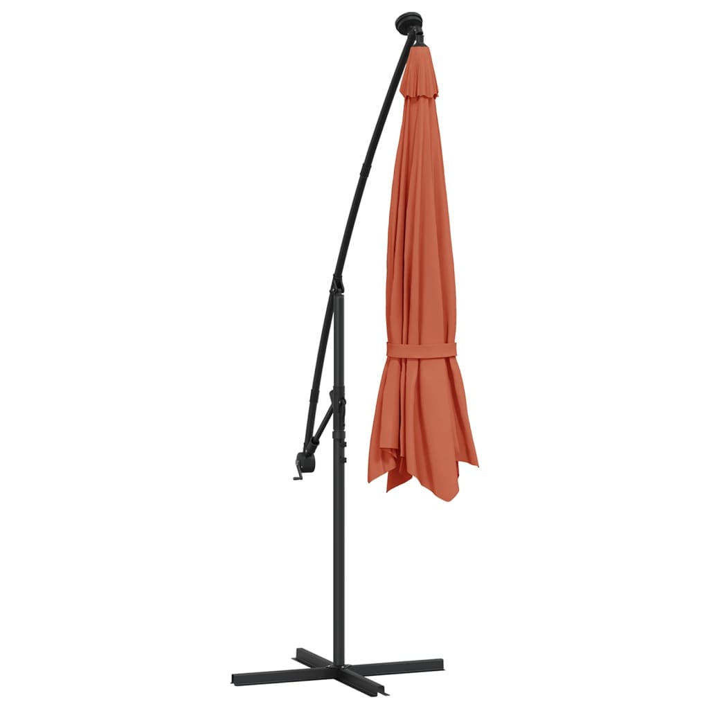 Ombrellone a Sbalzo con LED Terracotta 350 cm