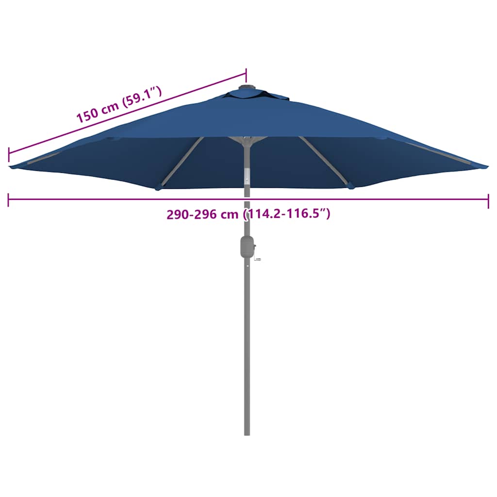 Telo di Ricambio per Ombrellone Azzurro 300 cm