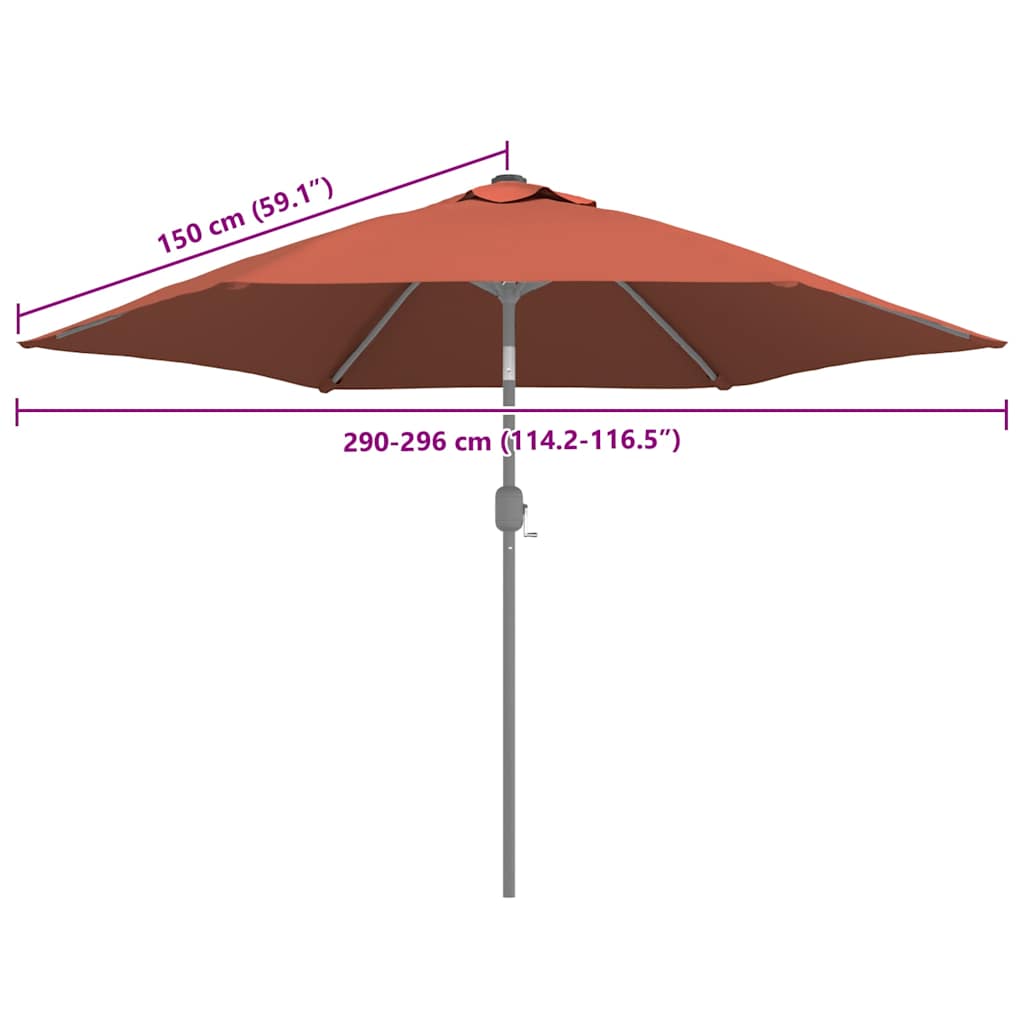 Telo di Ricambio per Ombrellone Terracotta 300 cm