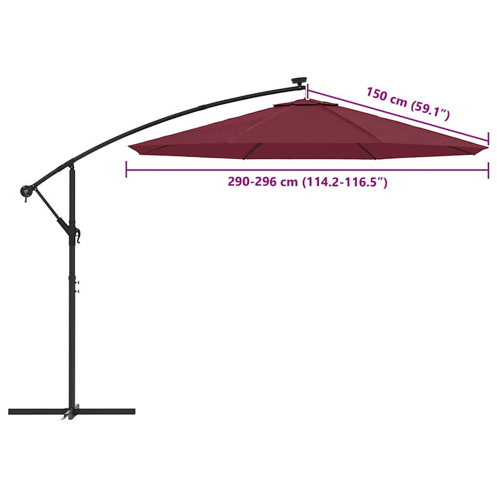Tessuto di ricambio per ombrellone Rosso bordeaux 300 cm