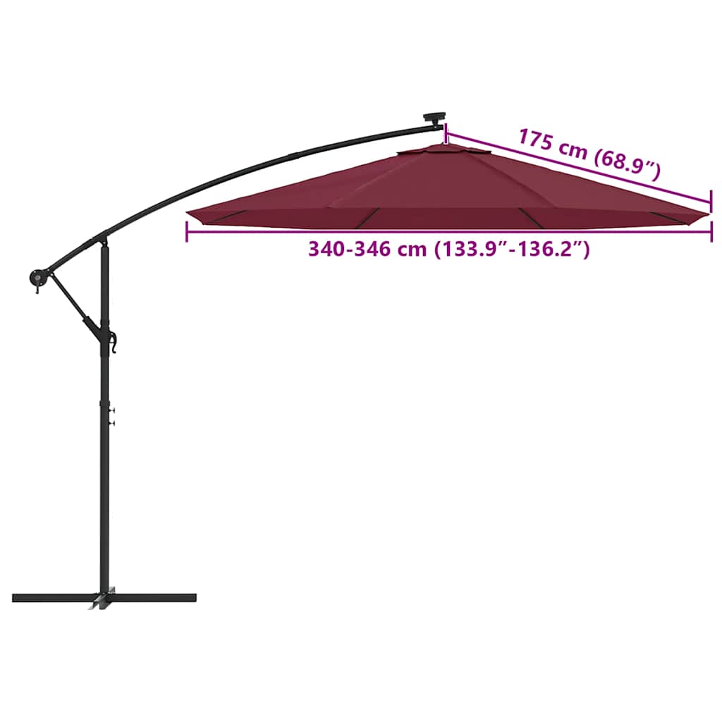Tessuto di ricambio per ombrellone Rosso bordeaux 350 cm