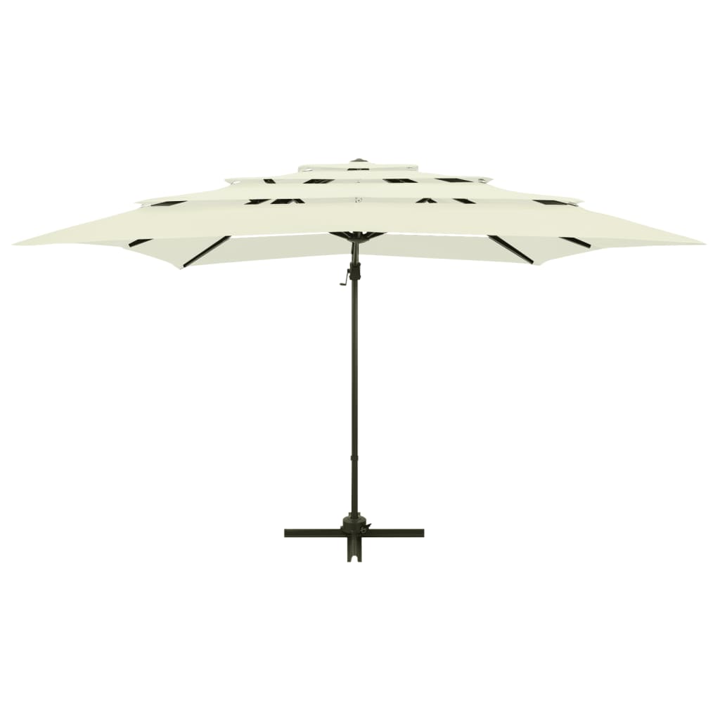Ombrellone a Sbalzo 4 Livelli Palo Alluminio 250x250 cm Sabbia