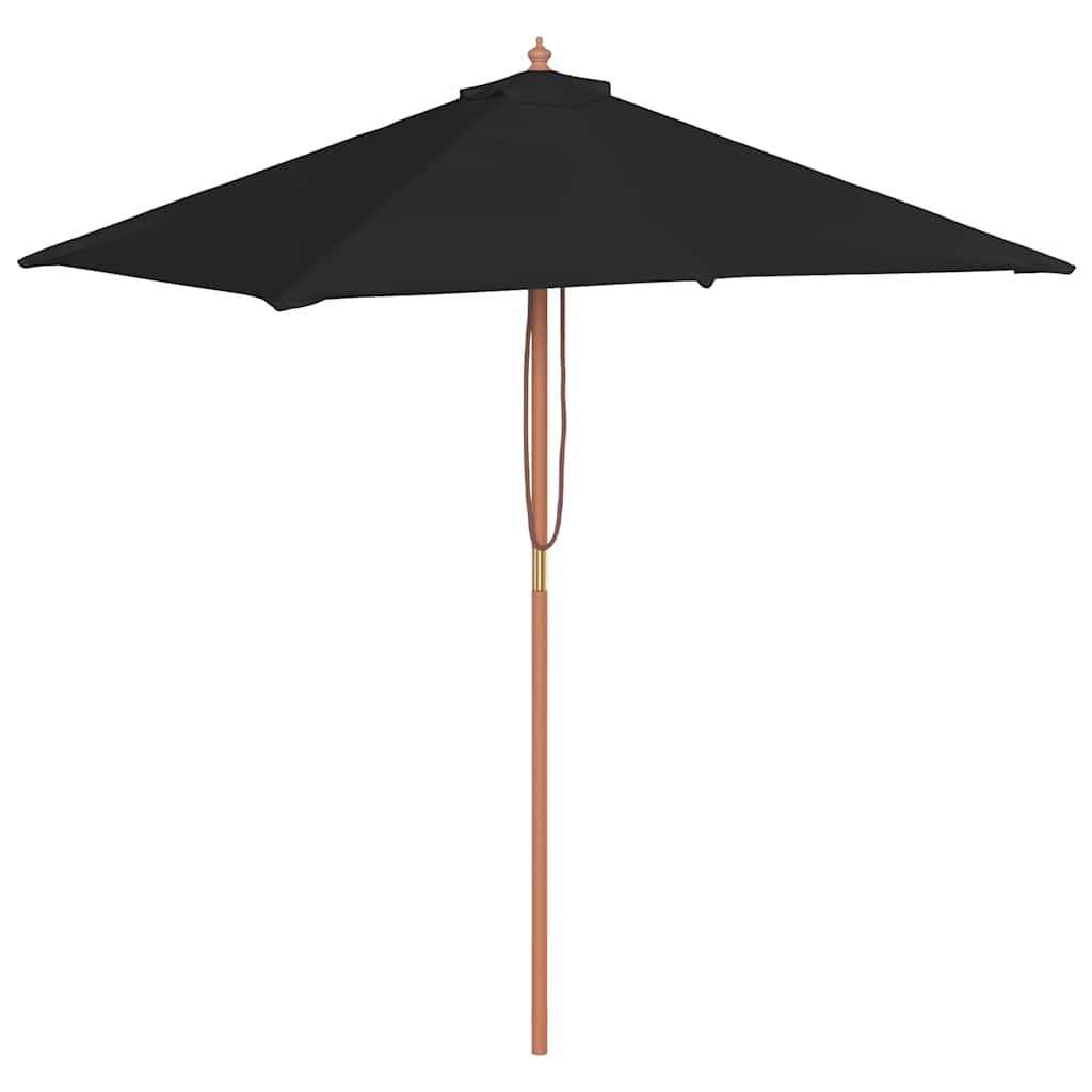 Ombrellone da Giardino con Palo in Legno 150x200 cm Nero