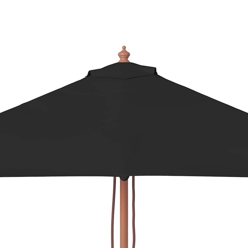 Ombrellone da Giardino con Palo in Legno 150x200 cm Nero