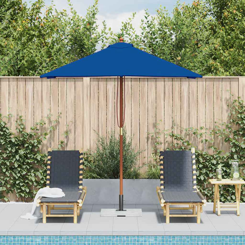 Ombrellone da Giardino con Palo in Legno 150x200 cm Blu