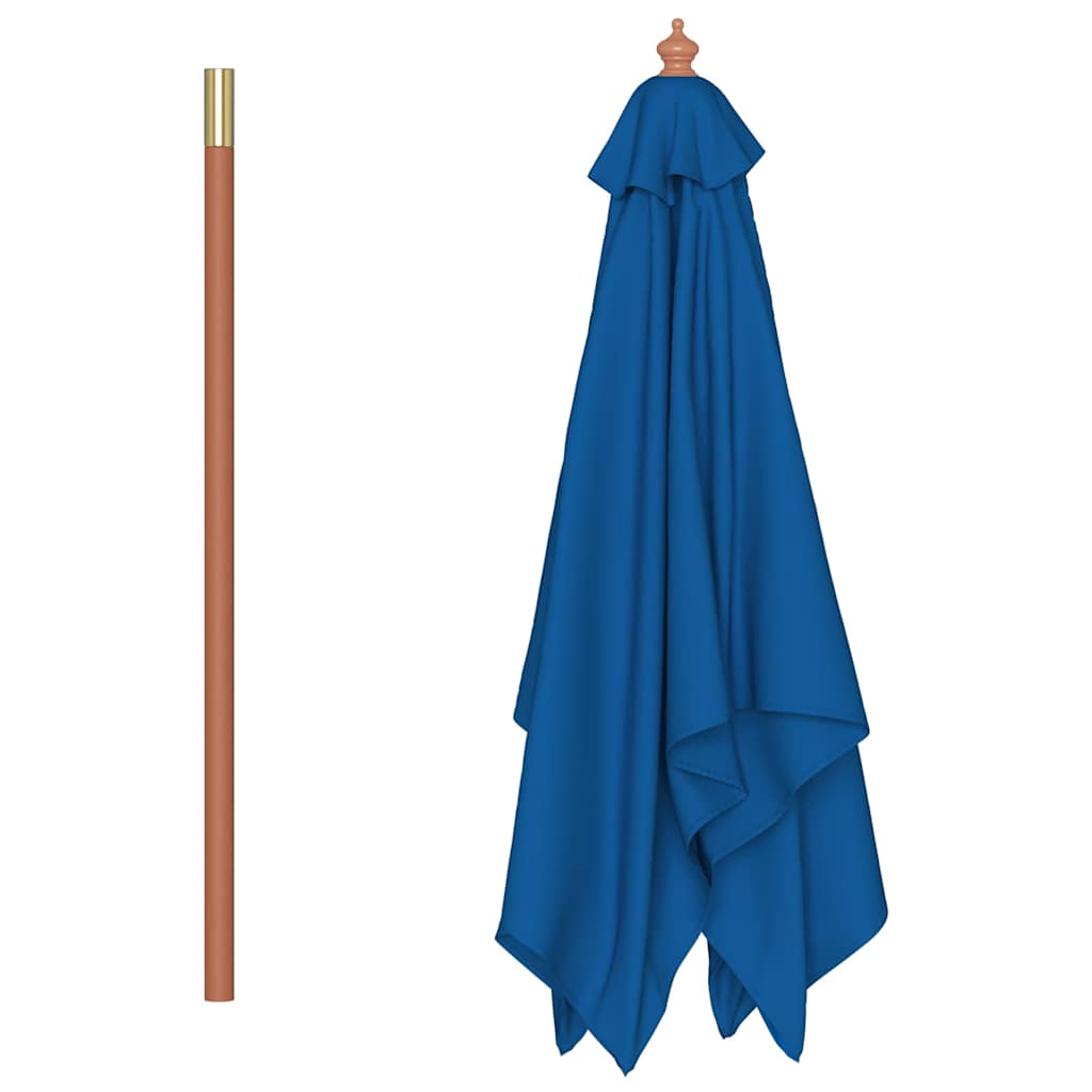 Ombrellone da Giardino con Palo in Legno 150x200 cm Blu