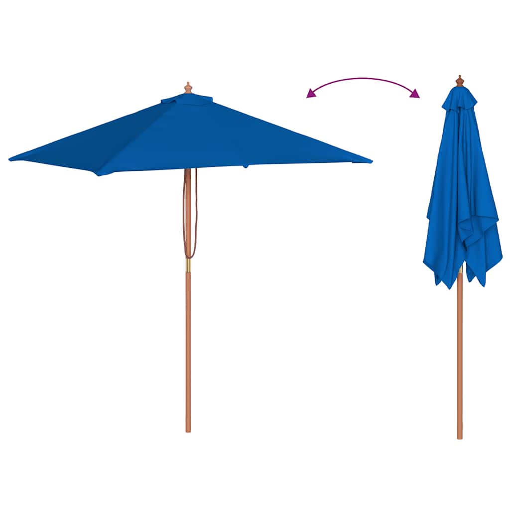 Ombrellone da Giardino con Palo in Legno 150x200 cm Blu