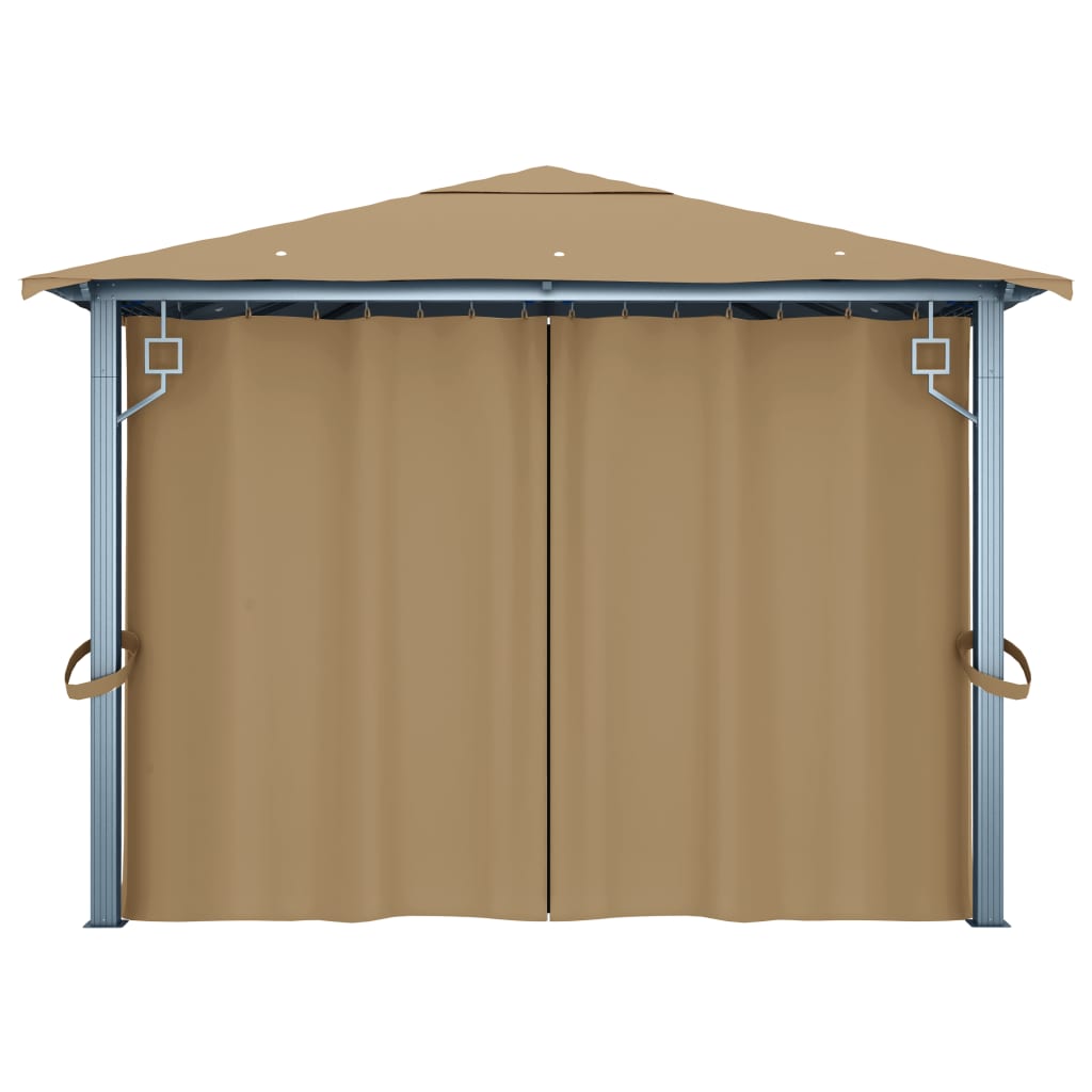 Gazebo con Tenda 400x300 cm Grigio Talpa in Alluminio