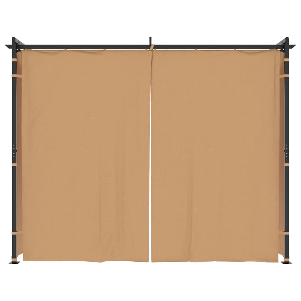 Gazebo con Tende 3x3 cm Grigio Talpa in Acciaio