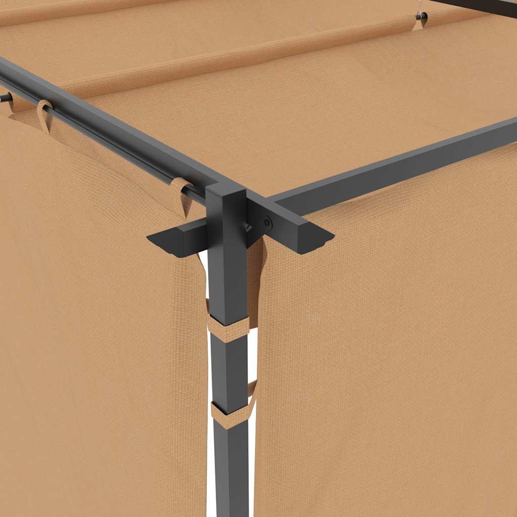 Gazebo con Tende 3x3 cm Grigio Talpa in Acciaio