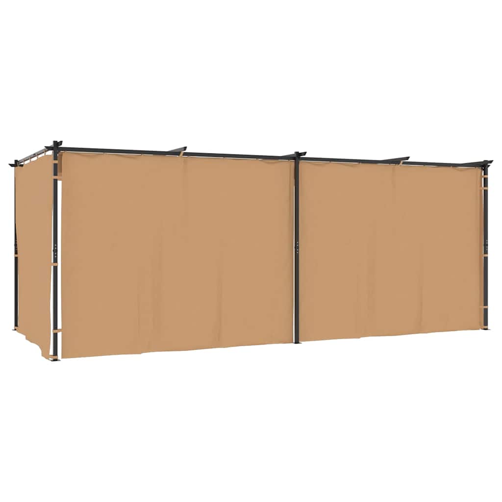 Gazebo con Tende 6x3 cm Grigio Talpa in Acciaio
