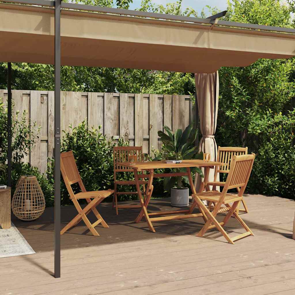 Gazebo con Tende 6x3 cm Grigio Talpa in Acciaio