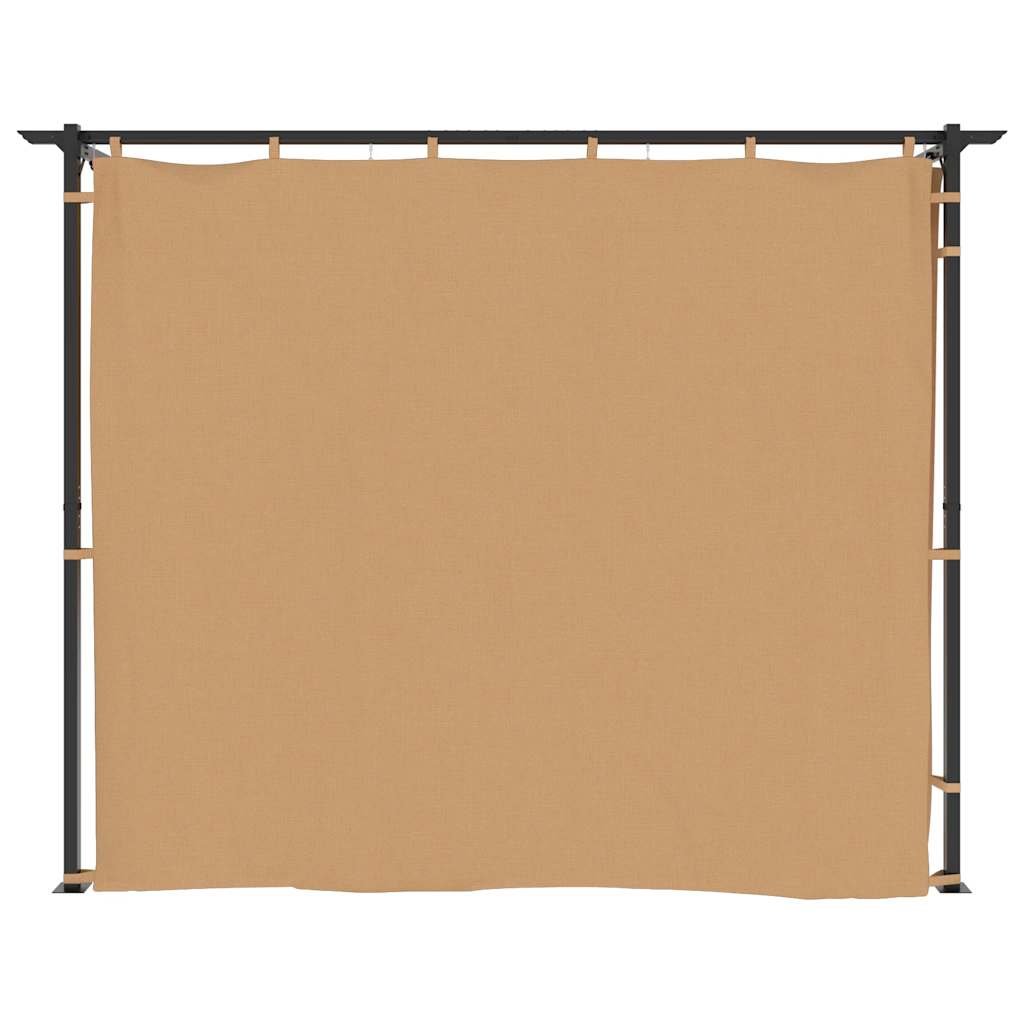 Gazebo con Tende 6x3 cm Grigio Talpa in Acciaio