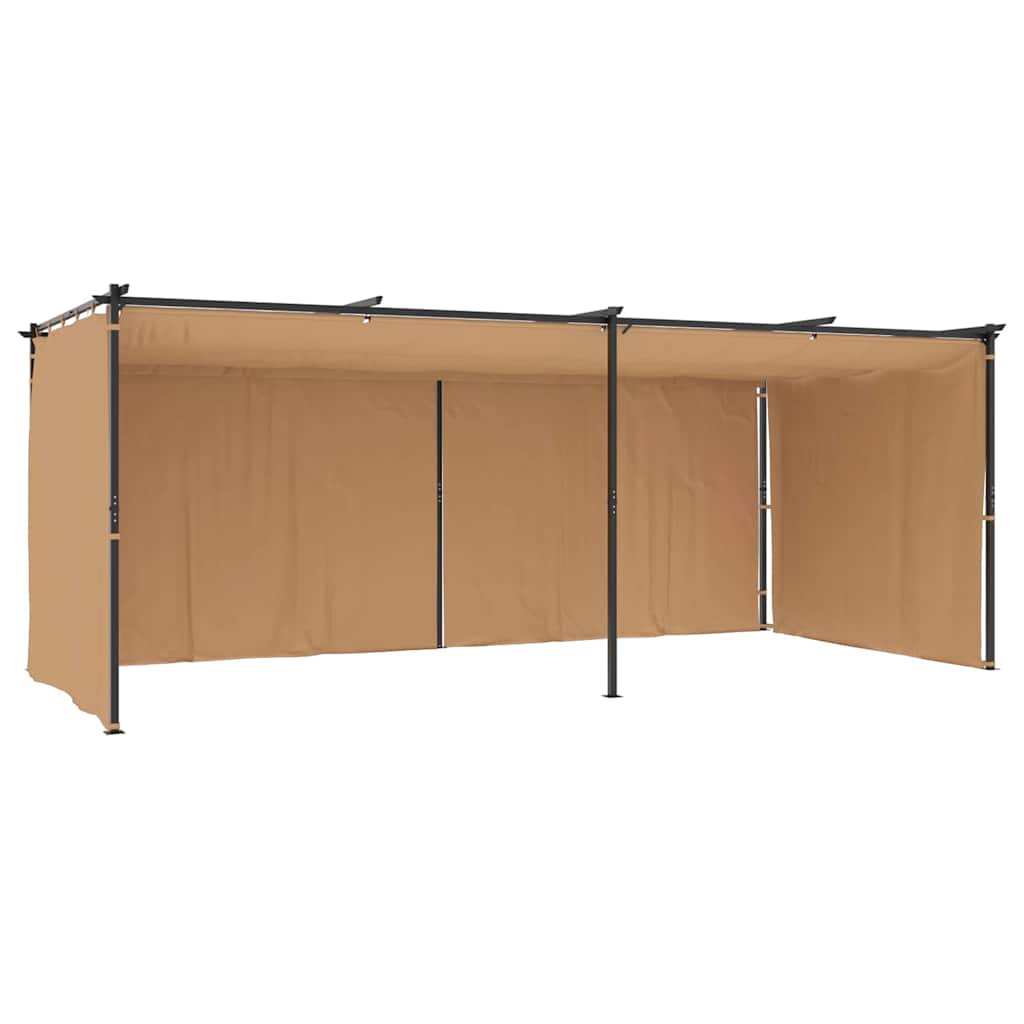 Gazebo con Tende 6x3 cm Grigio Talpa in Acciaio
