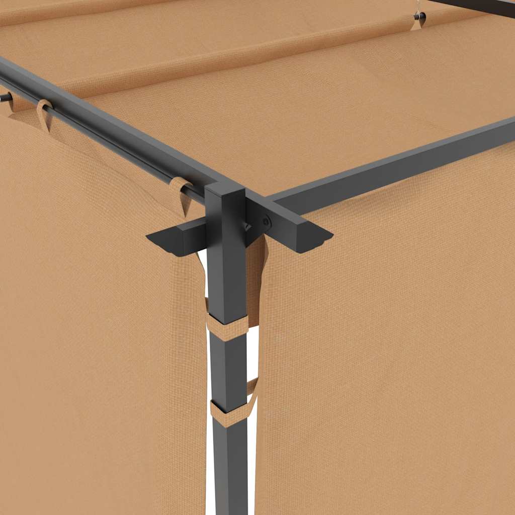 Gazebo con Tende 6x3 cm Grigio Talpa in Acciaio