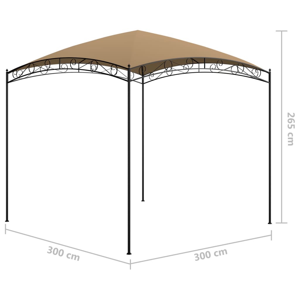 Gazebo 3x3x2,65 m Grigio Talpa 180 g/m²