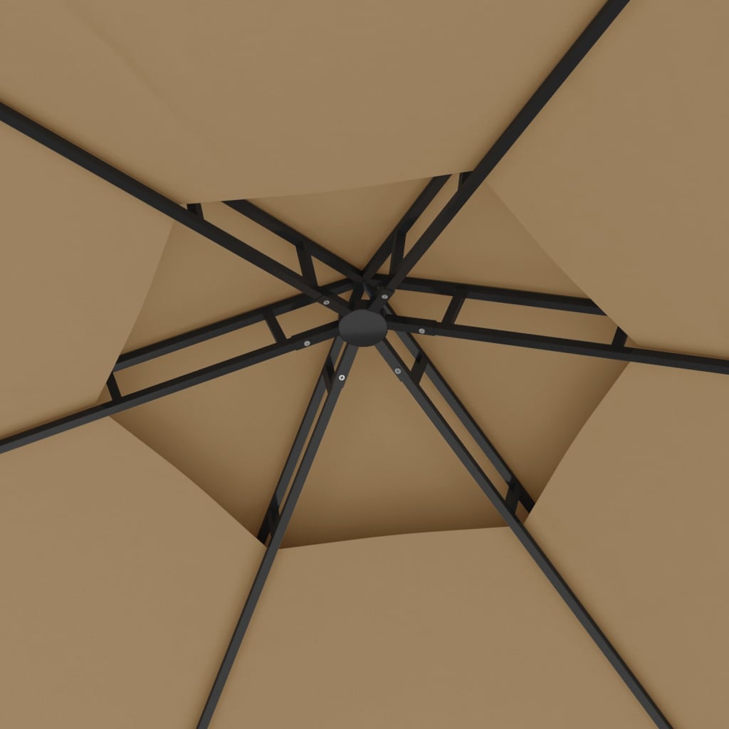 Gazebo con Pareti Laterali 3,1x2,7 m Tortora