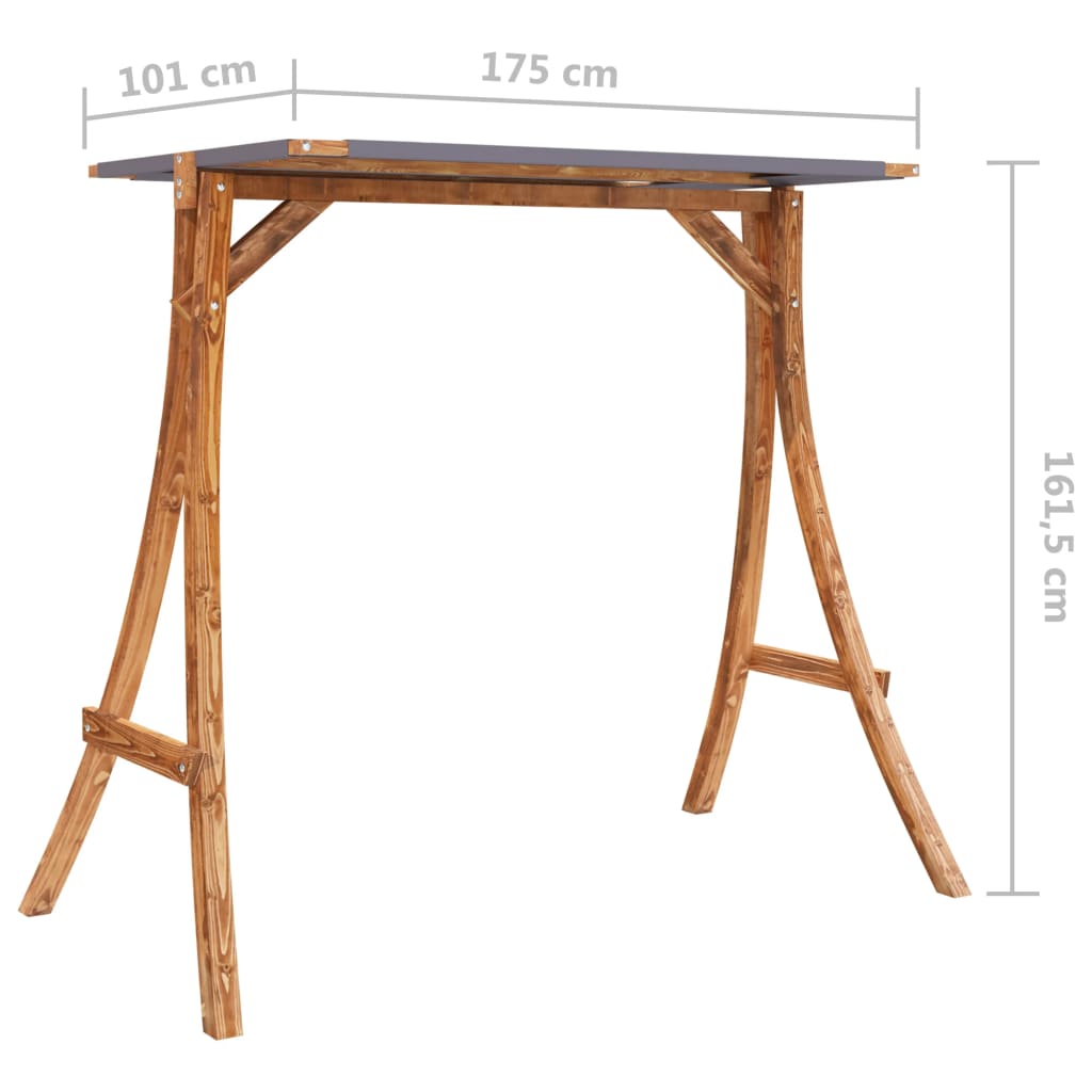 Supporto Altalena Tetto Antracite 175 x 101 cm Legno Teak