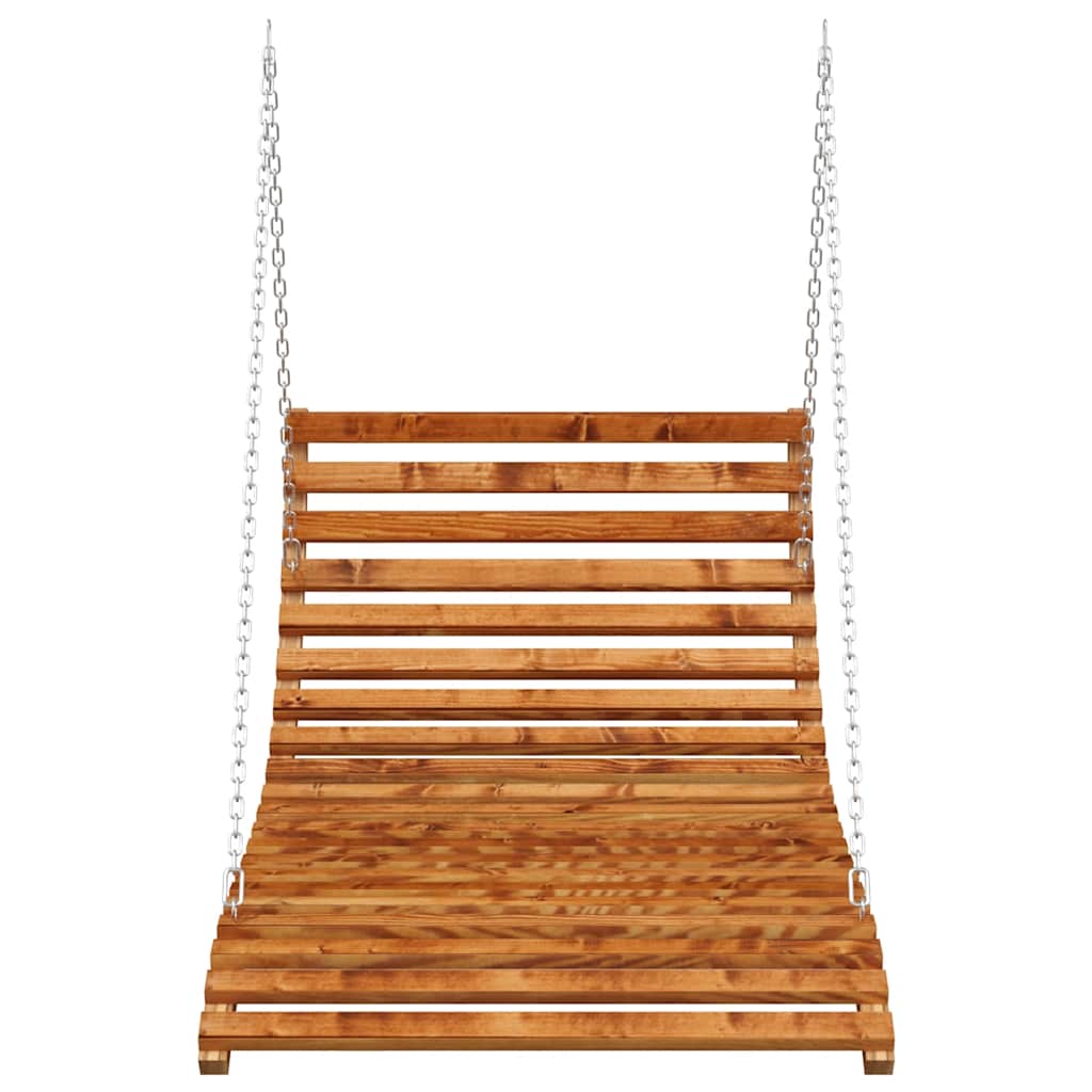 Letto a Dondolo in Legno Ricurvo Finitura Teak 115x147x46 cm