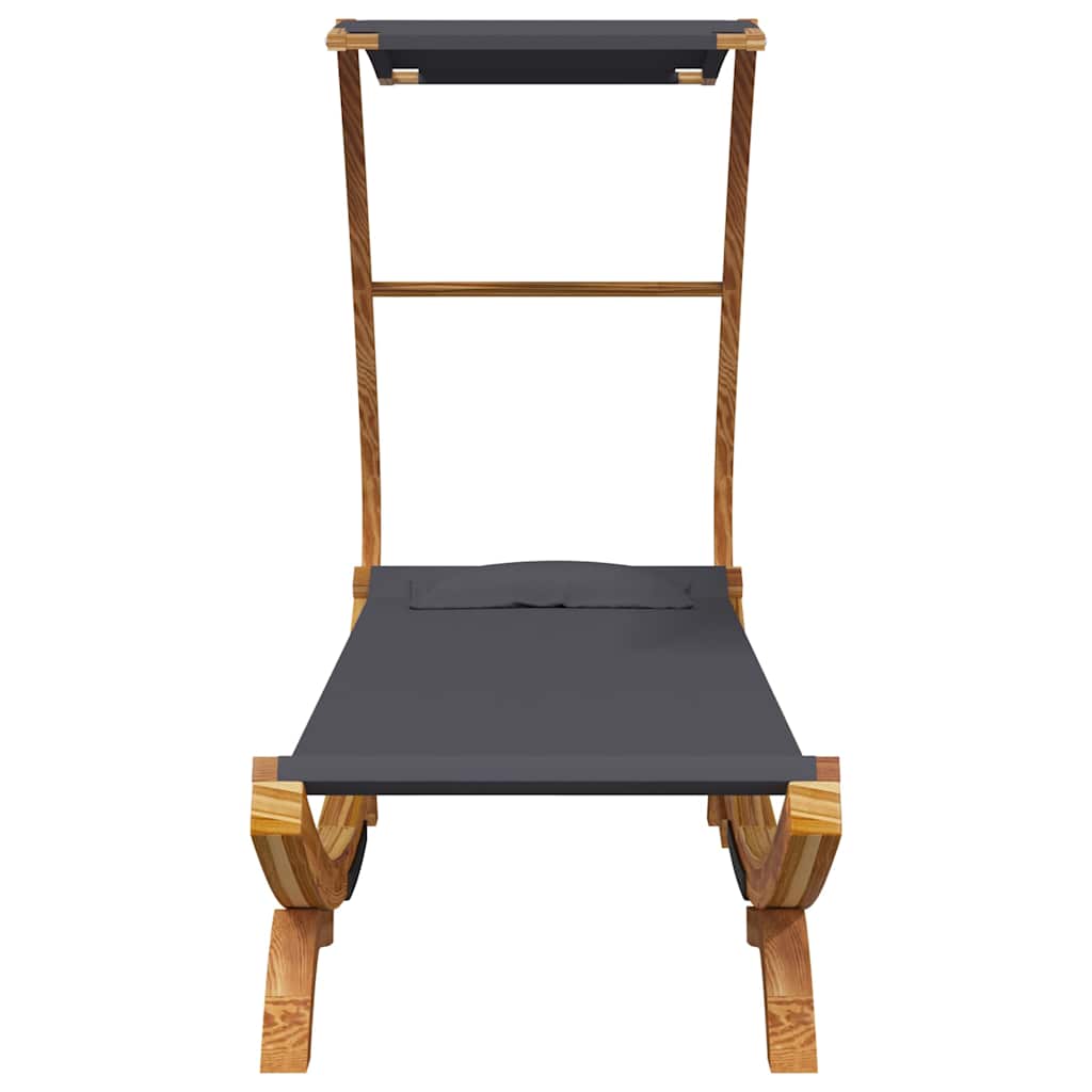 Lettino con Tettuccio 100x190x134 cm in Legno Curvato Antracite