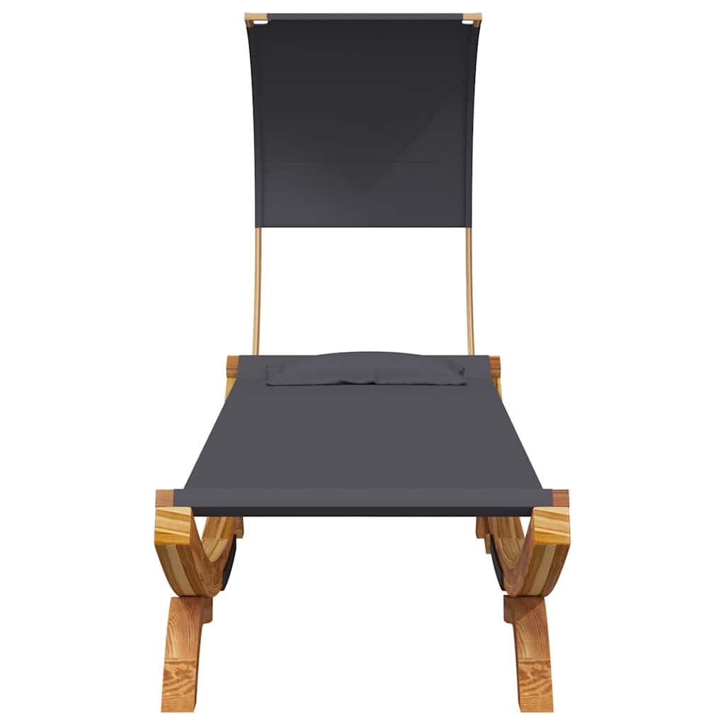 Lettino con Tettuccio 100x200x126 cm in Legno Curvato Antracite