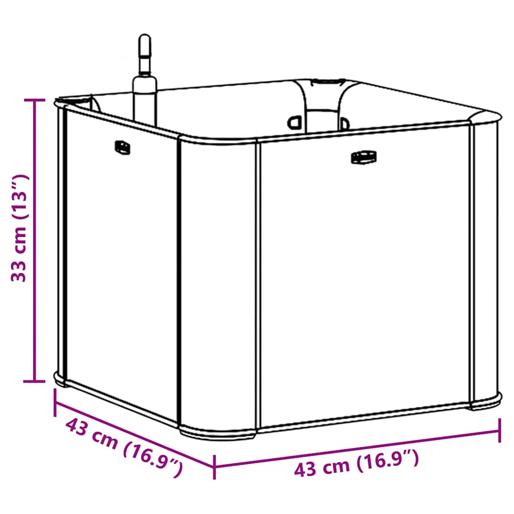 Letto Rialzato Giardino con Irrigazione Antracite 43x43x33 cm