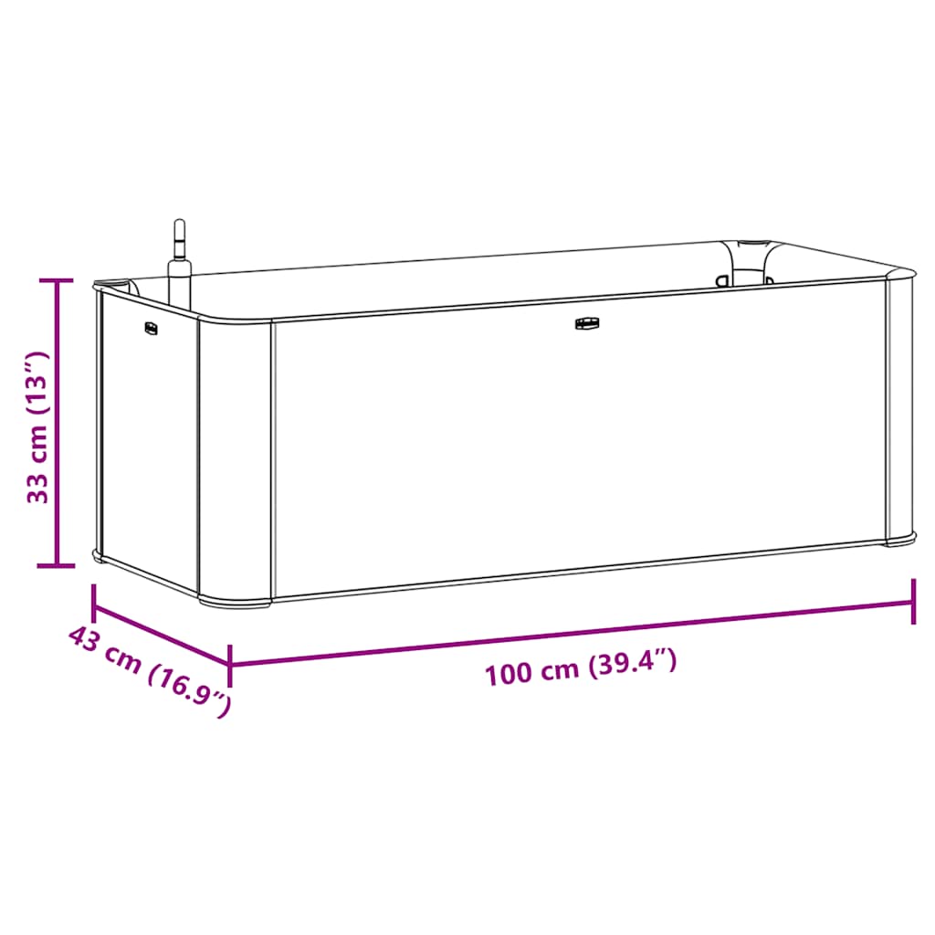 Letto Rialzato da Giardino con Irrigazione Moca 100x43x33 cm