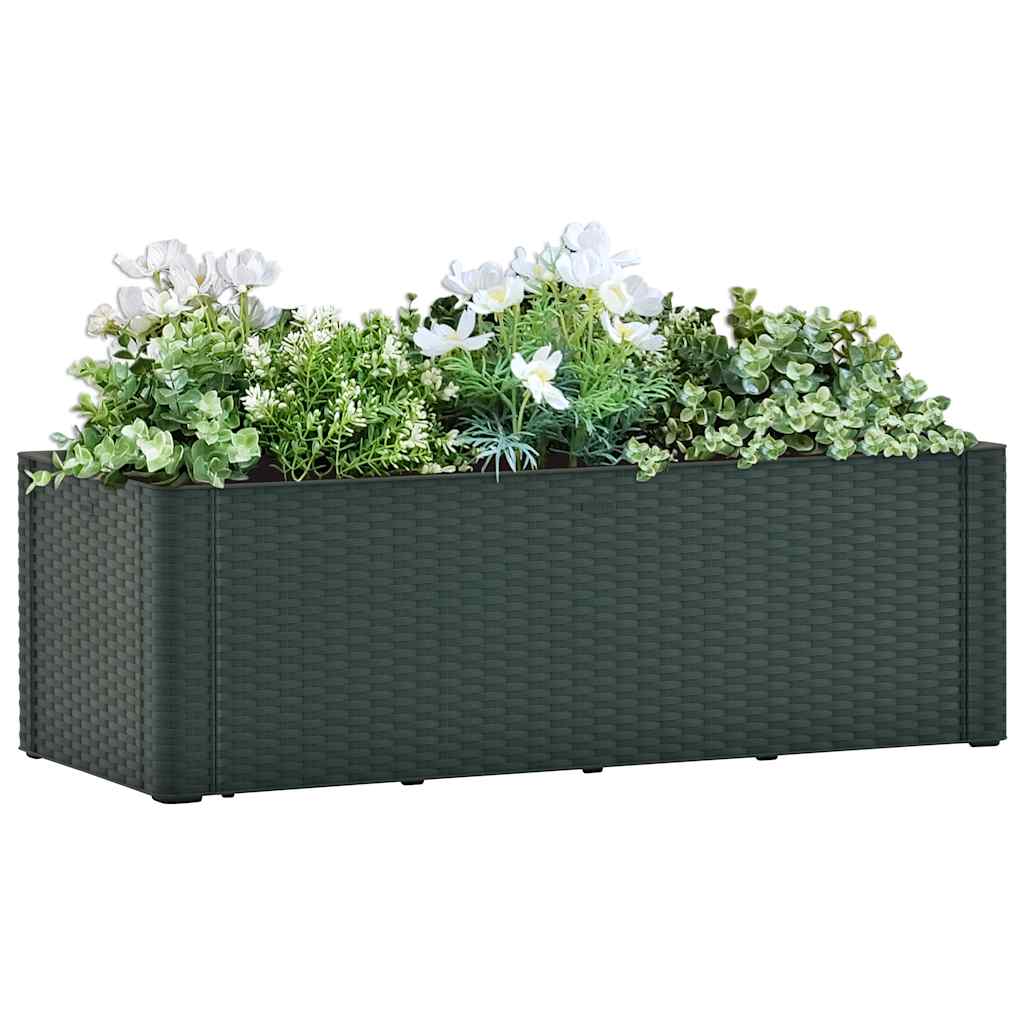 Letto Rialzato da Giardino con Irrigazione Verde 100x43x33 cm
