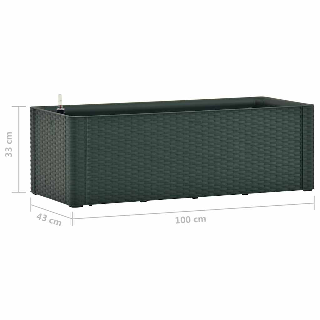 Letto Rialzato da Giardino con Irrigazione Verde 100x43x33 cm