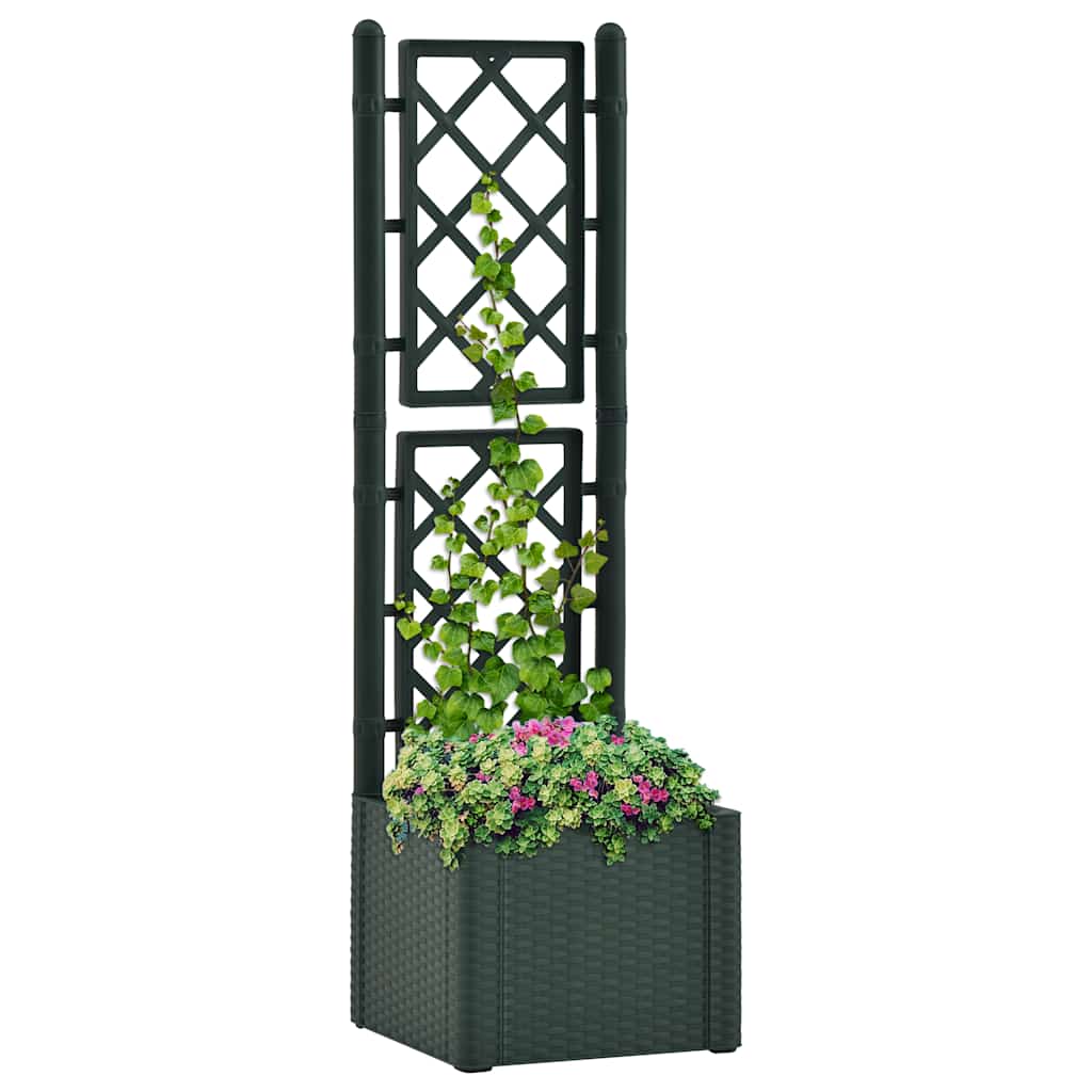 Letto Rialzato da Giardino con Graticcio e Irrigazione Verde
