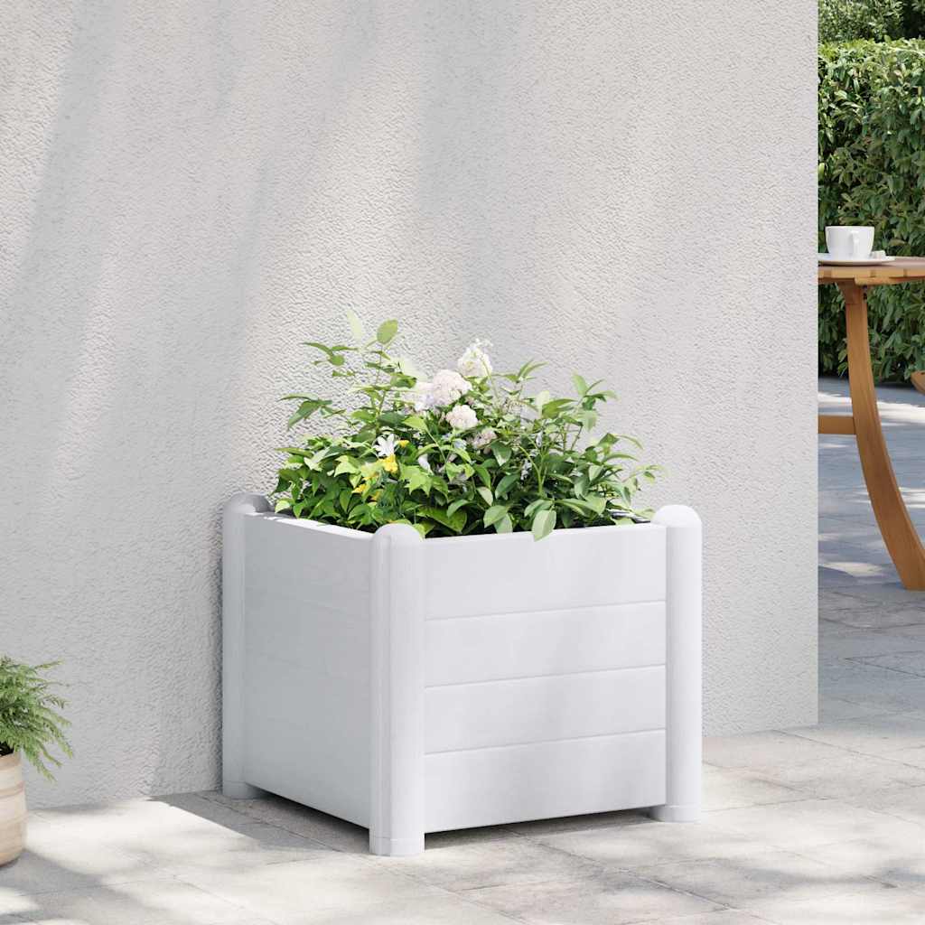 Letto Rialzato da Giardino in PP Bianco 43x43x35 cm