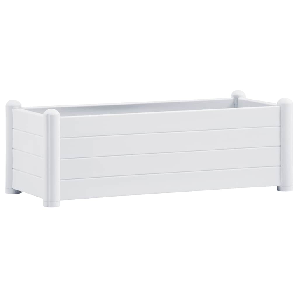 Letto Rialzato da Giardino in PP Bianco 100x43x35 cm