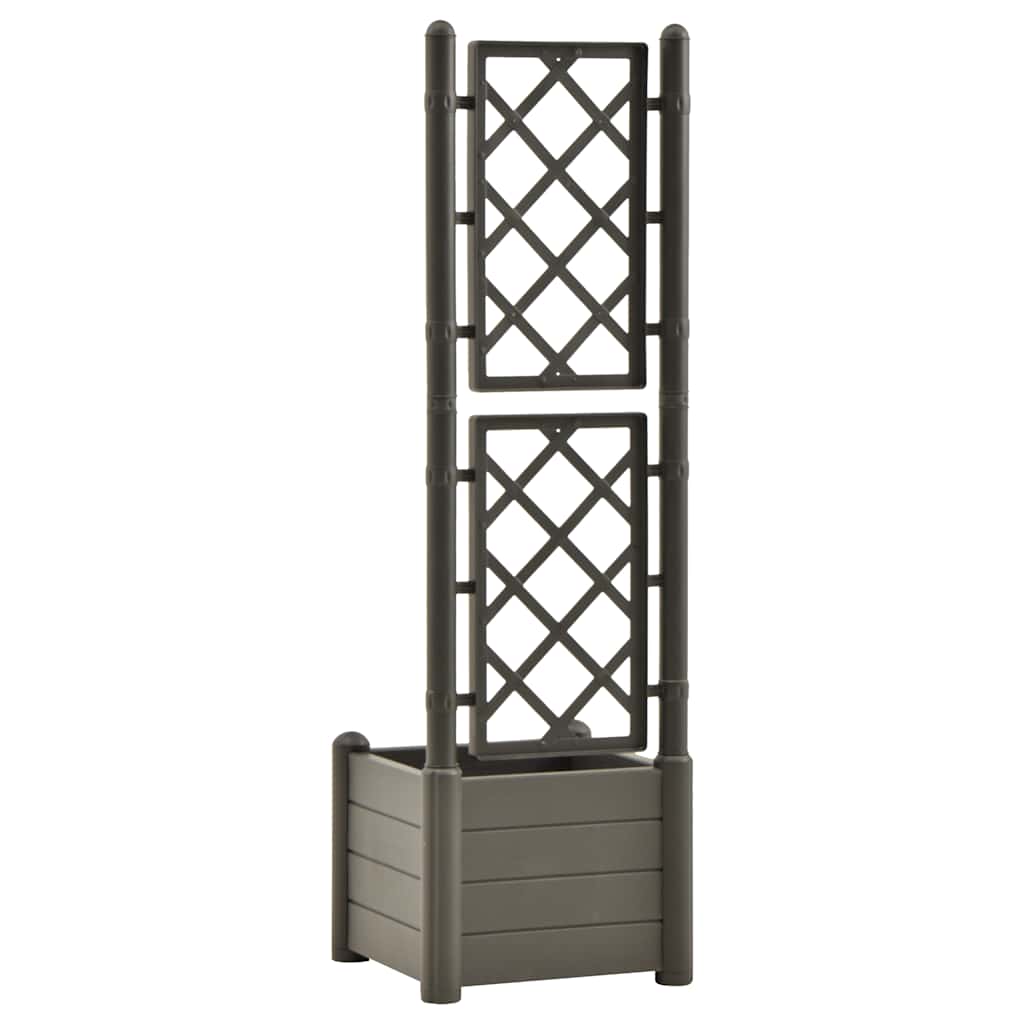 Fioriera da Giardino con Graticcio 43x43x142 cm PP Antracite