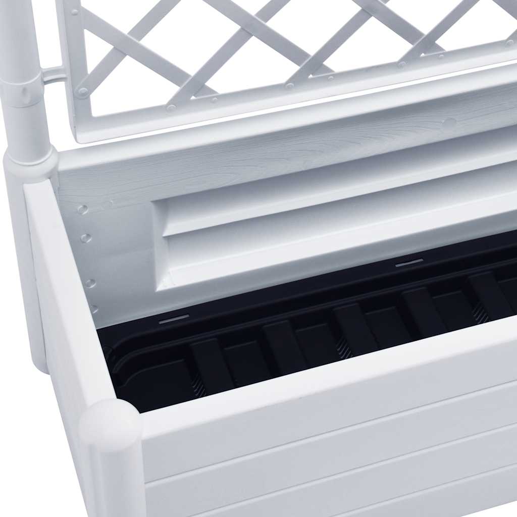 Fioriera da Giardino con Graticcio 100x43x142 cm PP Bianco
