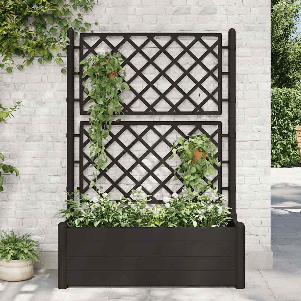 Fioriera da Giardino con Graticcio 100x43x142 cm PP Antracite